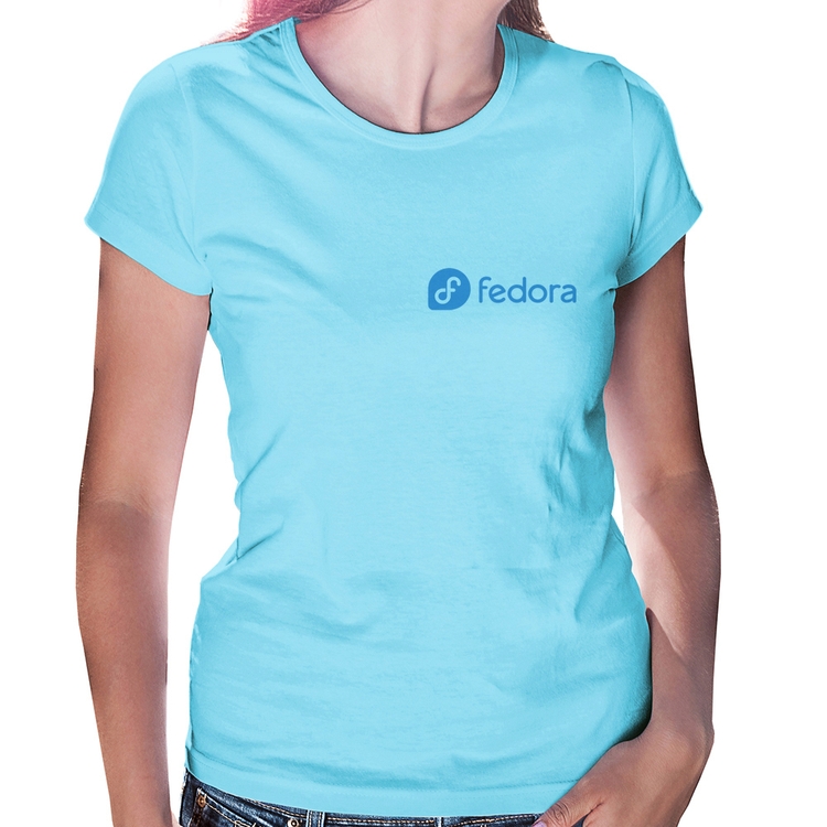 Baby Look Fedora Linux - Azul Bebê