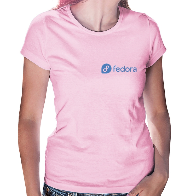 Baby Look Fedora Linux - Rosa Bebê