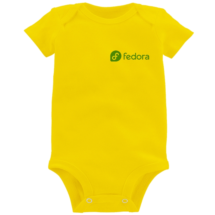 Body Bebê Fedora Linux - Amarelo