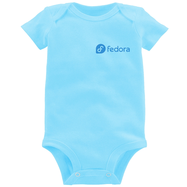 Body Bebê Fedora Linux - Azul Bebê