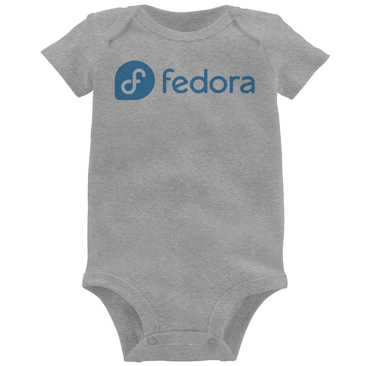 Body Bebê Fedora Linux Logo - Cinza
