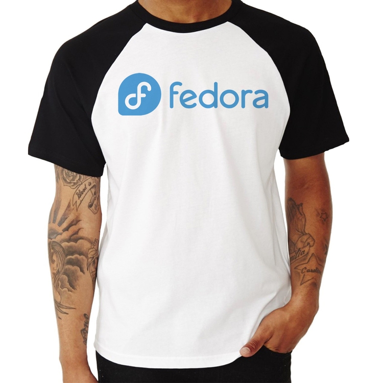 Camiseta Raglan Fedora Linux Logo