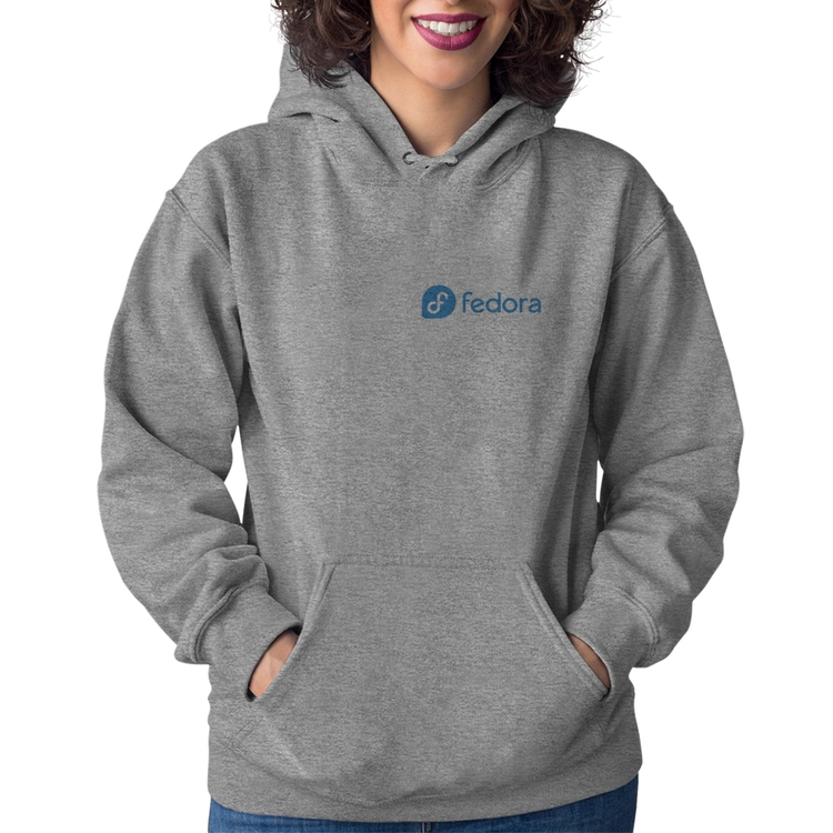 Moletom Feminino Fedora Linux - Cinza