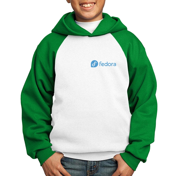 Moletom Infantil Fedora Linux - Branco/Verde