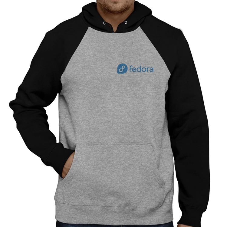 Moletom Fedora Linux - Cinza/Preto