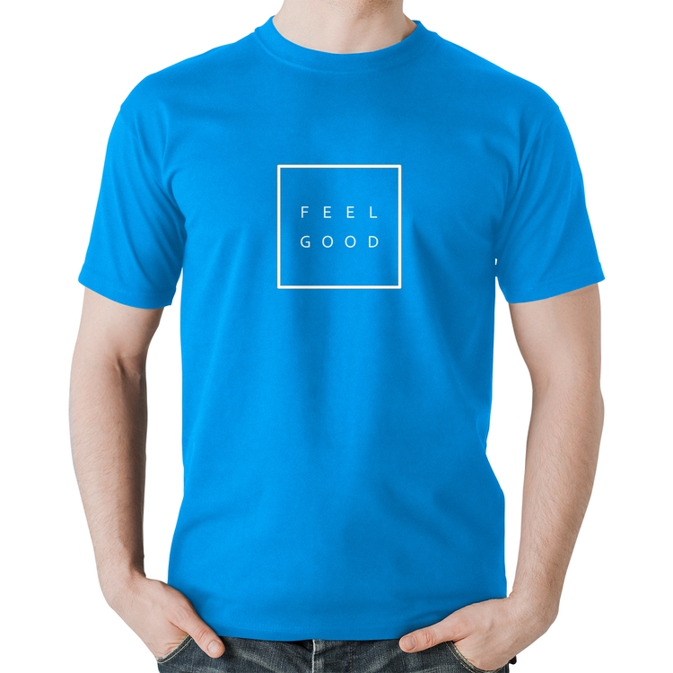 Camiseta Algodão Feel Good - Azul