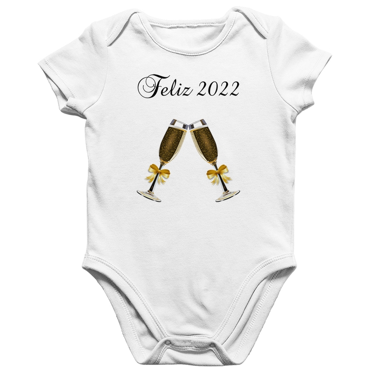 Body Bebê Algodão Feliz 2022 - Branco