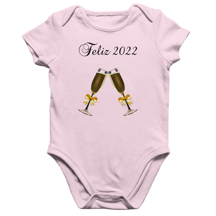 Body Bebê Algodão Feliz 2022 - Rosa Bebê