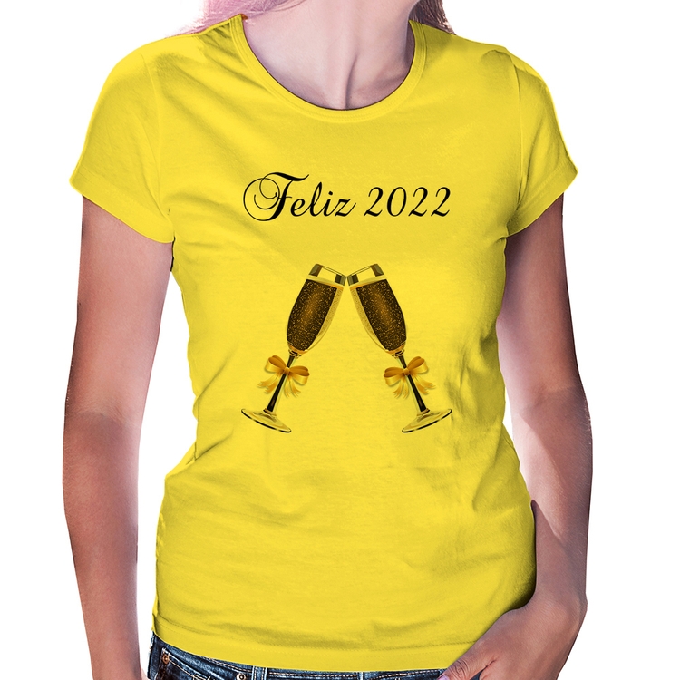 Baby Look Feliz 2022 - Amarela