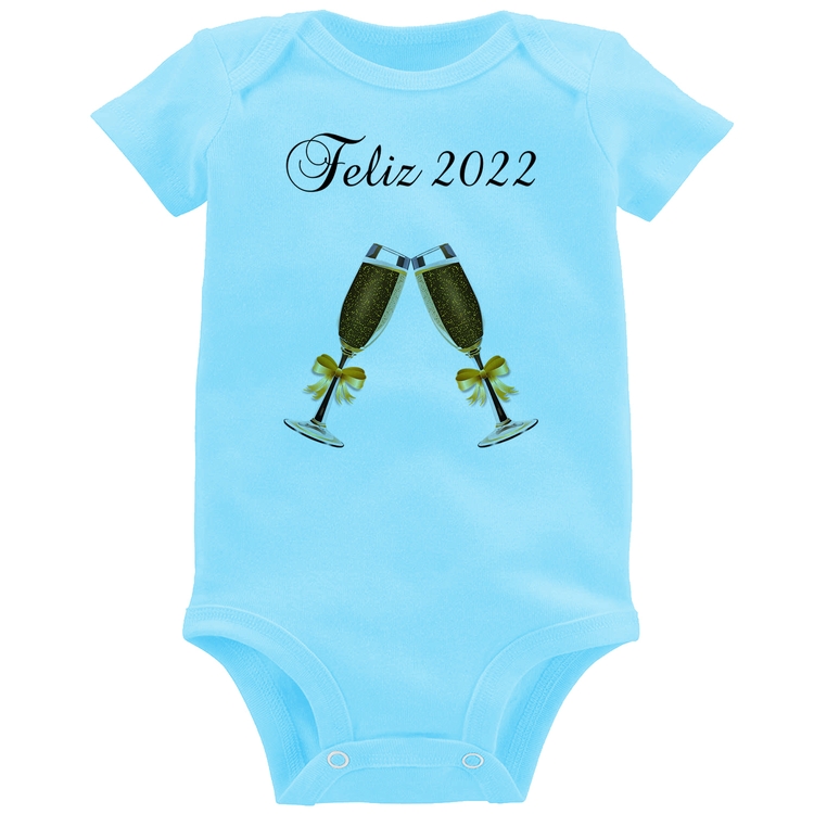 Body Bebê Feliz 2022 - Azul Bebê