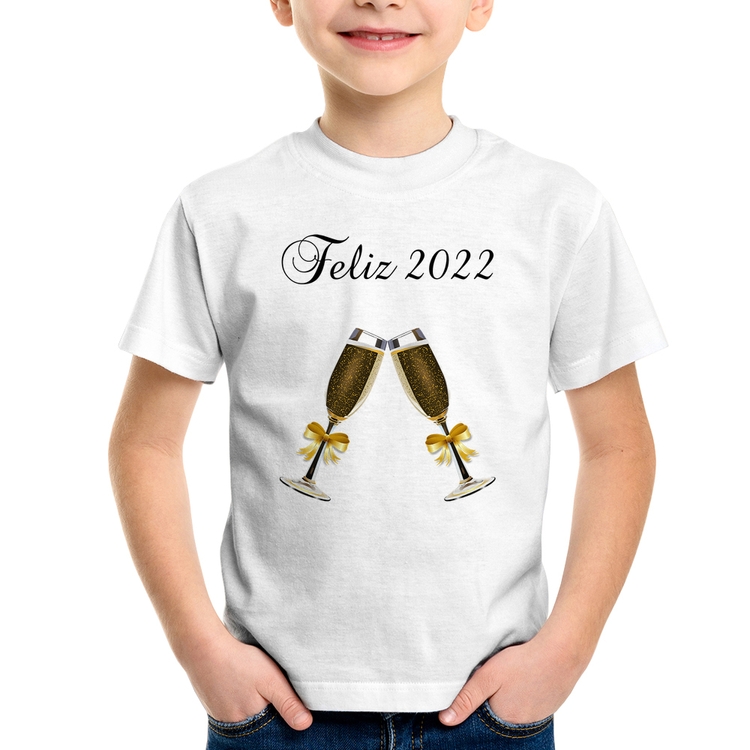 Camiseta Infantil Feliz 2022
