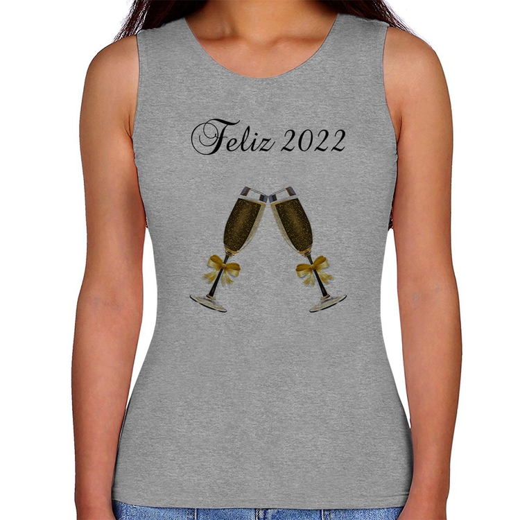 Regata Feminina Feliz 2022 - Cinza