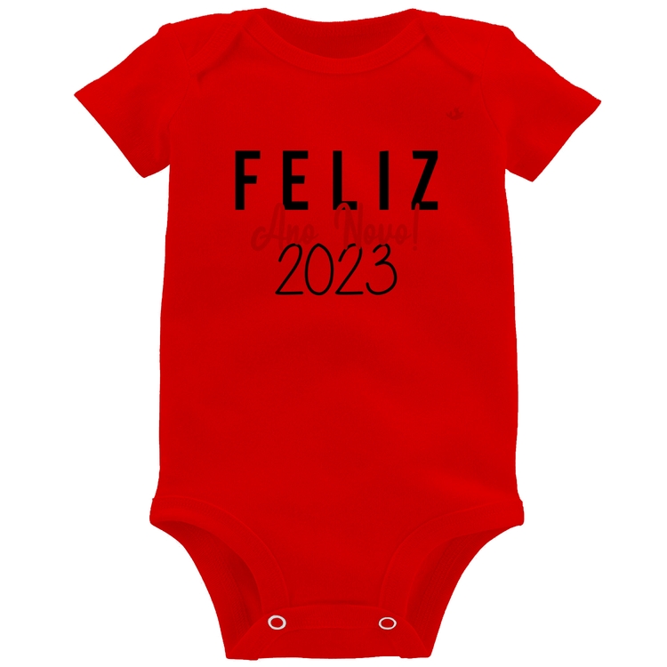 Body Bebê Feliz Ano Novo 2023 - Vermelho