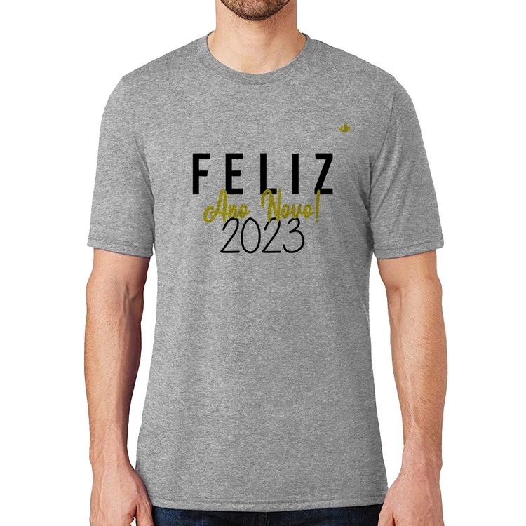 Camiseta Feliz Ano Novo 2023 - Cinza