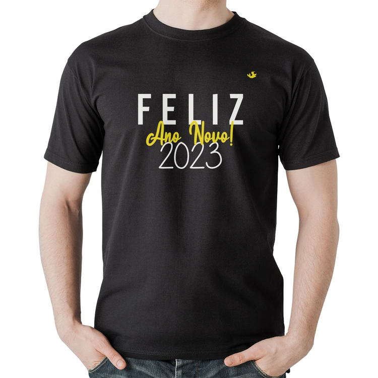Camiseta Algodão Feliz Ano Novo 2023