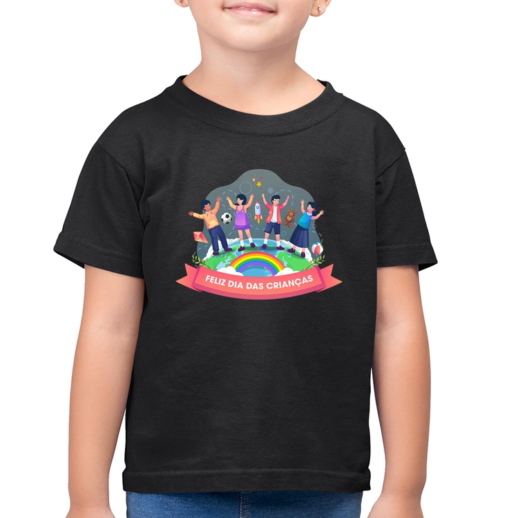 Camiseta Algodão Infantil Feliz Dia das Crianças