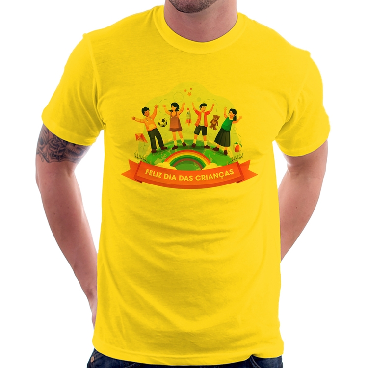Camiseta Feliz Dia das Crianças - Amarela