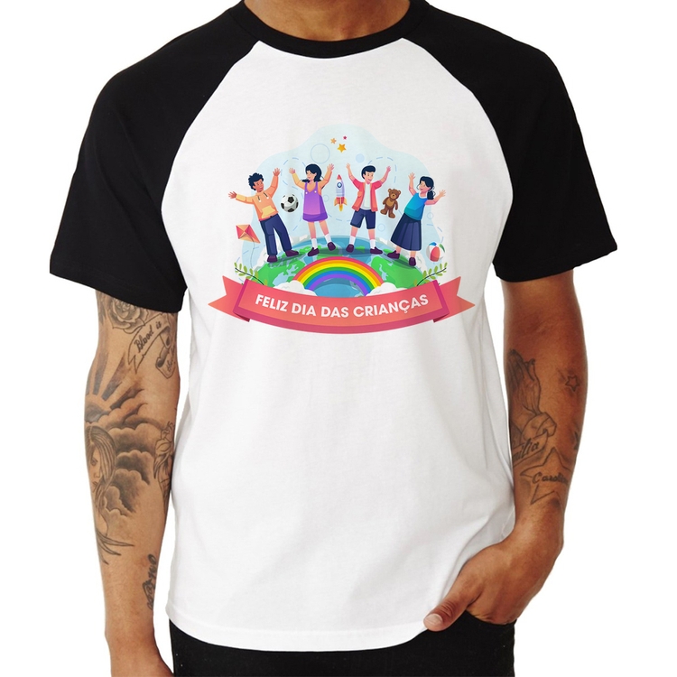 Camiseta Raglan Feliz Dia das Crianças