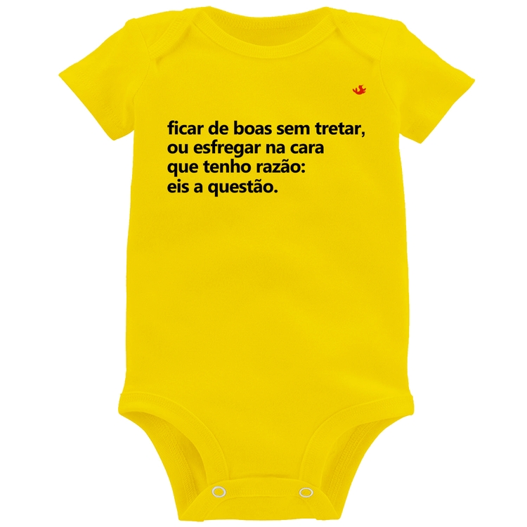 Body Bebê Ficar de boas sem tretar - Amarelo