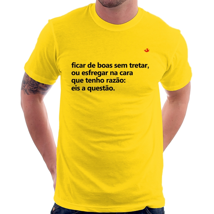 Camiseta Ficar de boas sem tretar - Amarela