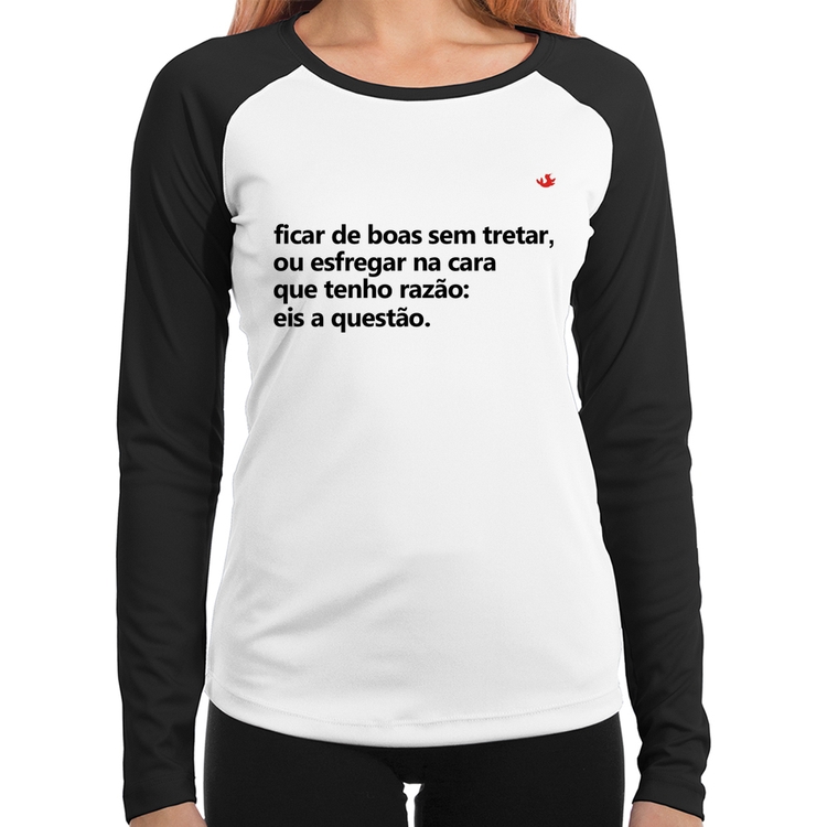 Baby Look Raglan Ficar de boas sem tretar Manga Longa