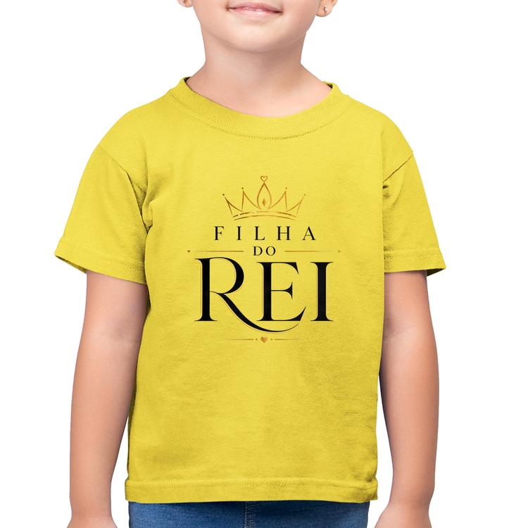 Camiseta Algodão Infantil Filha do Rei - Amarelo Canário