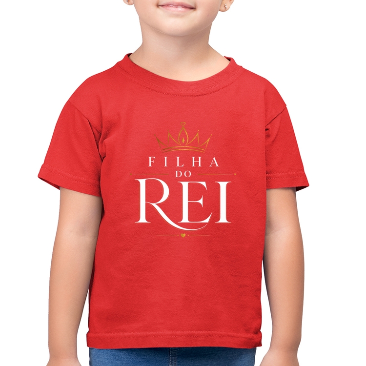 Camiseta Algodão Infantil Filha do Rei - Vermelha