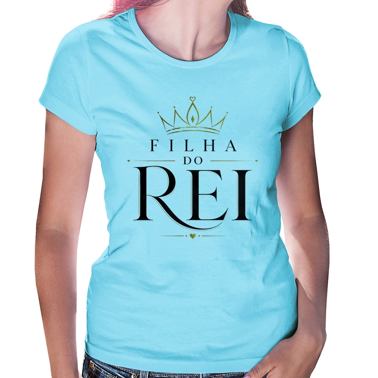 Baby Look Filha do Rei - Azul Bebê