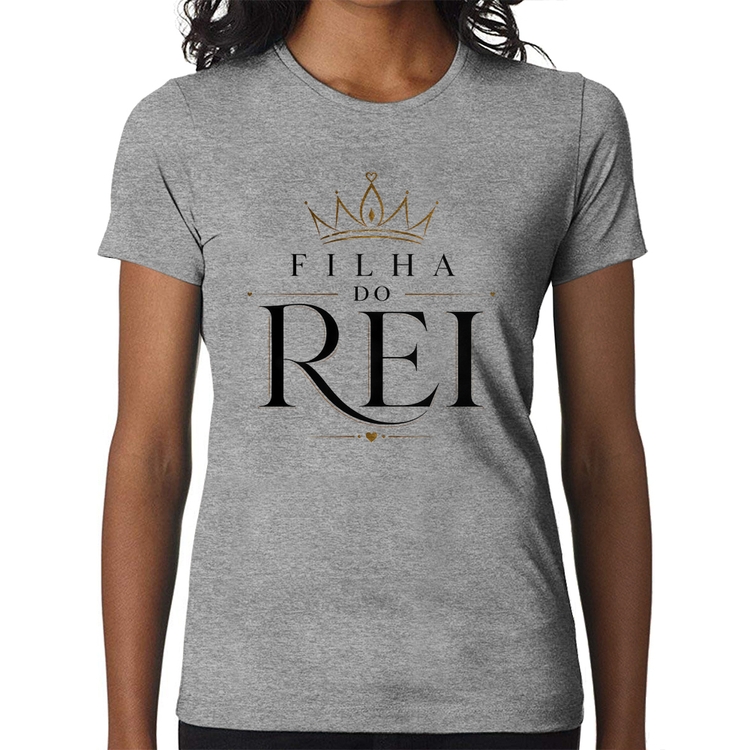 Baby Look Filha do Rei - Cinza