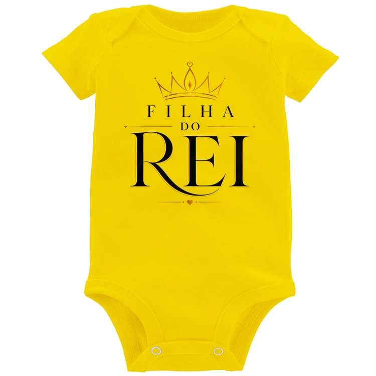 Body Bebê Filha do Rei - Amarelo