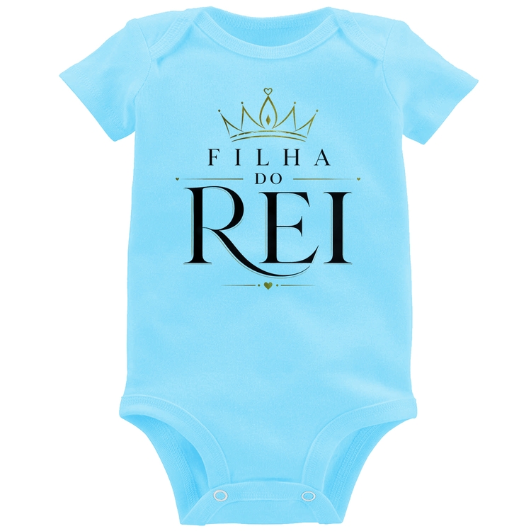 Body Bebê Filha do Rei - Azul Bebê