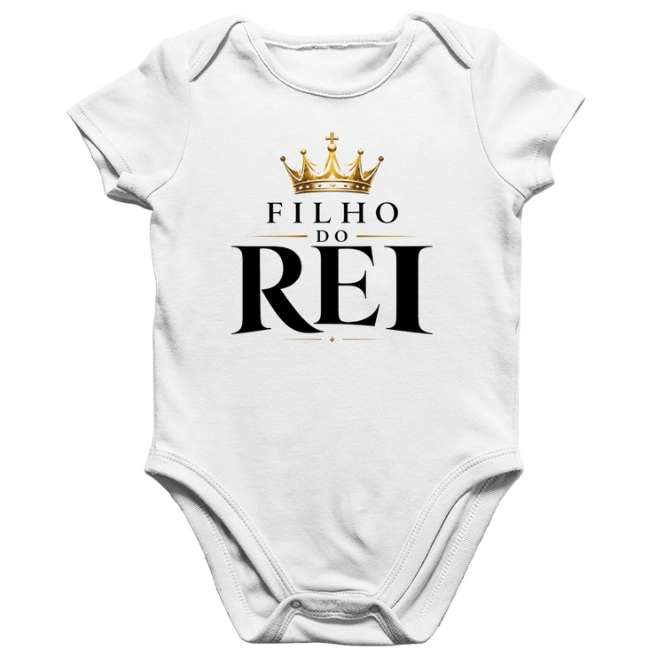 Body Bebê Algodão Filho do Rei - Branco
