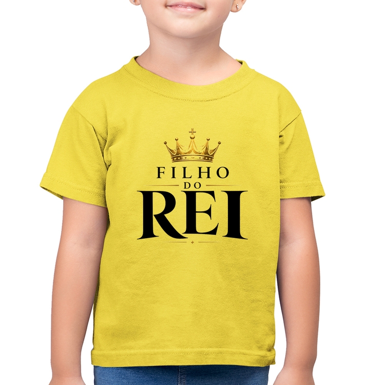 Camiseta Algodão Infantil Filho do Rei - Amarelo Canário