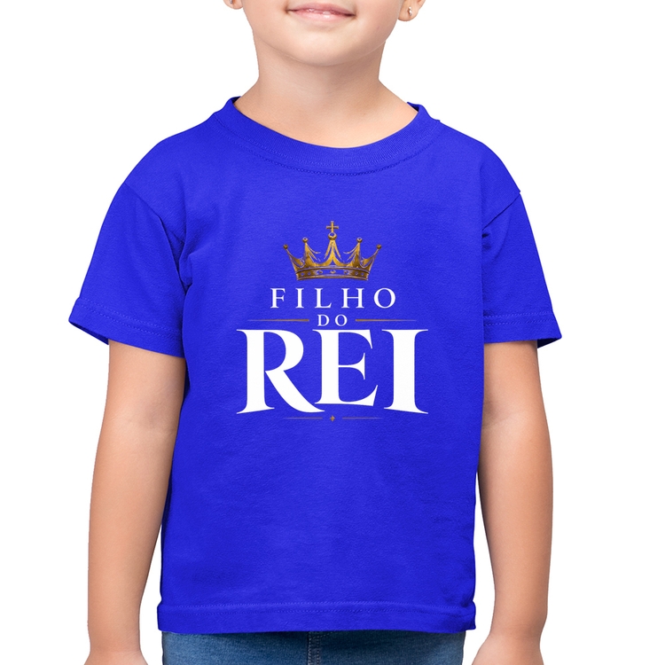 Camiseta Algodão Infantil Filho do Rei - Azul Royal