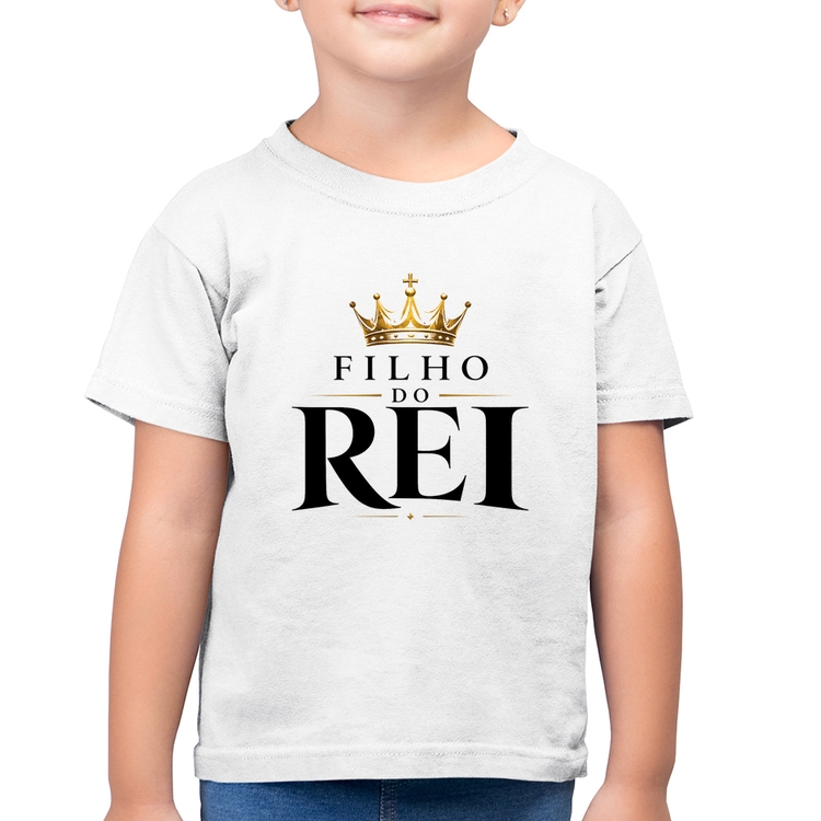 Camiseta Algodão Infantil Filho do Rei - Branca
