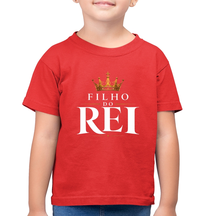 Camiseta Algodão Infantil Filho do Rei - Vermelha