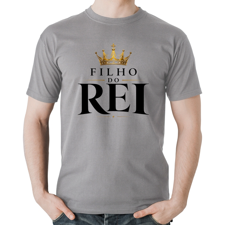 Camiseta Algodão Filho do Rei - Cinza