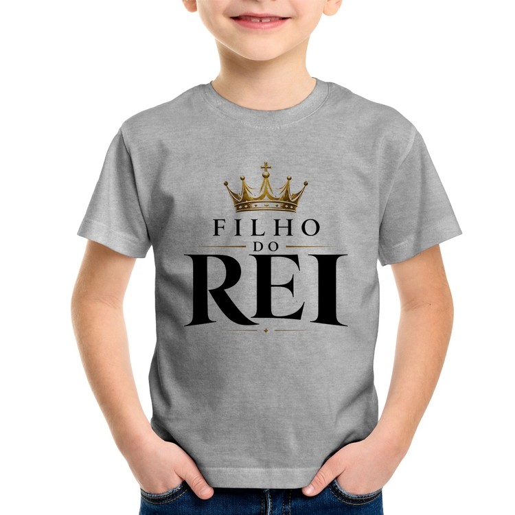 Camiseta Infantil Filho do Rei - Cinza