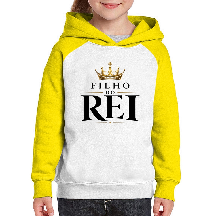 Moletom Infantil Filho do Rei - Branco/Amarelo