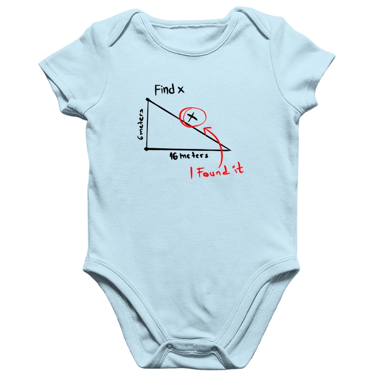 Body Bebê Algodão Find The X - Azul Bebê