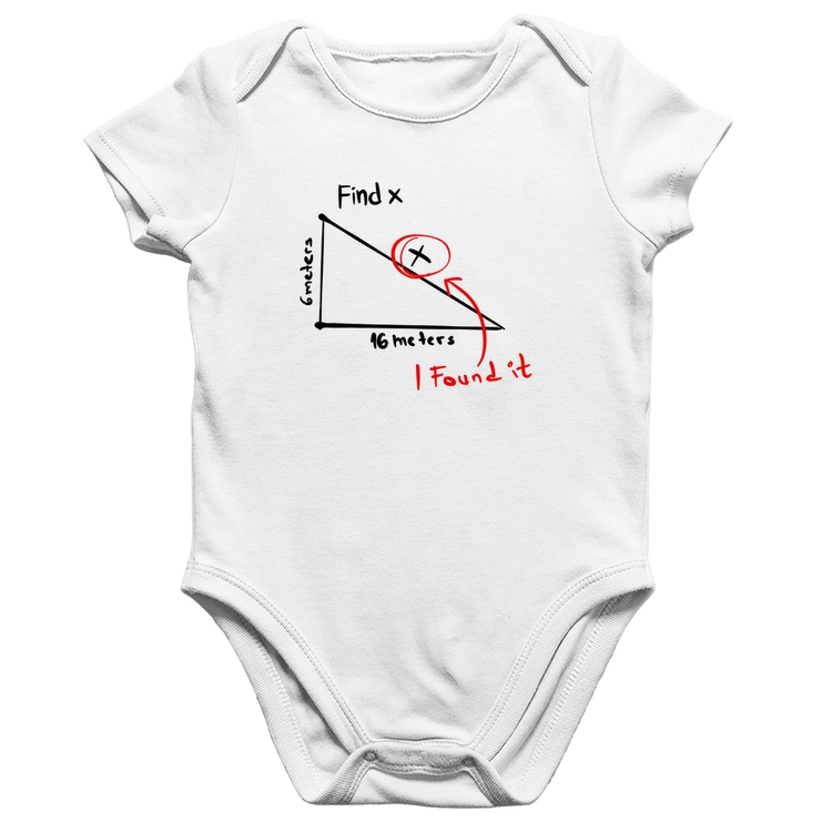 Body Bebê Algodão Find The X - Branco