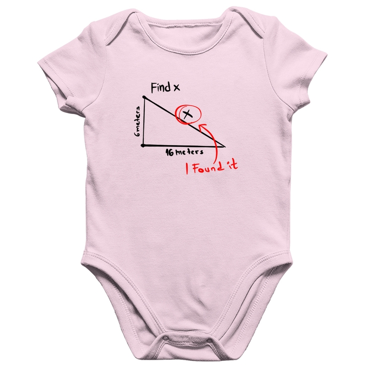 Body Bebê Algodão Find The X - Rosa Bebê