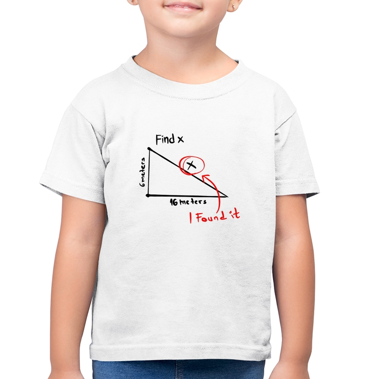 Camiseta Algodão Infantil Find The X - Branca