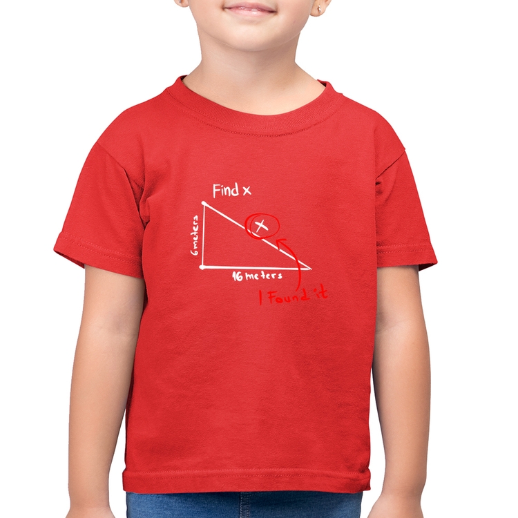 Camiseta Algodão Infantil Find The X - Vermelha