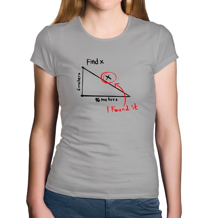 Baby Look Algodão Find The X - Cinza