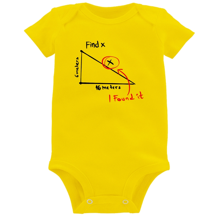 Body Bebê Find The X - Amarelo