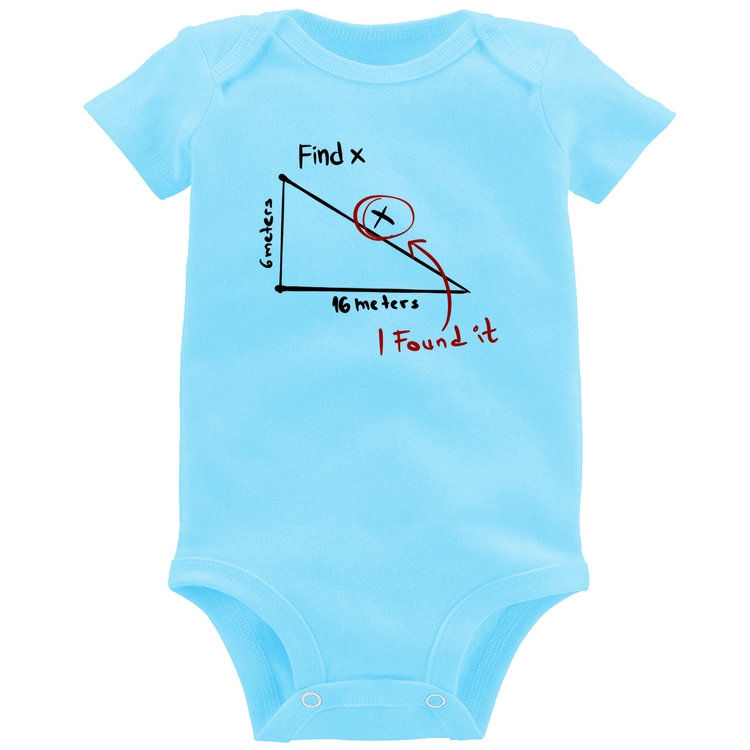 Body Bebê Find The X - Azul Bebê