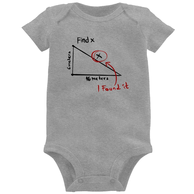 Body Bebê Find The X - Cinza