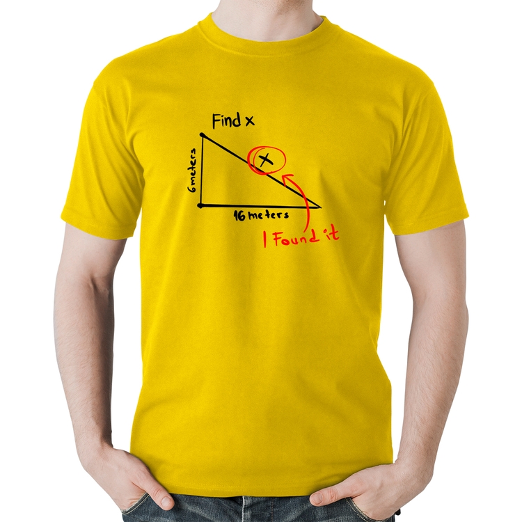 Camiseta Algodão Find The X - Amarela
