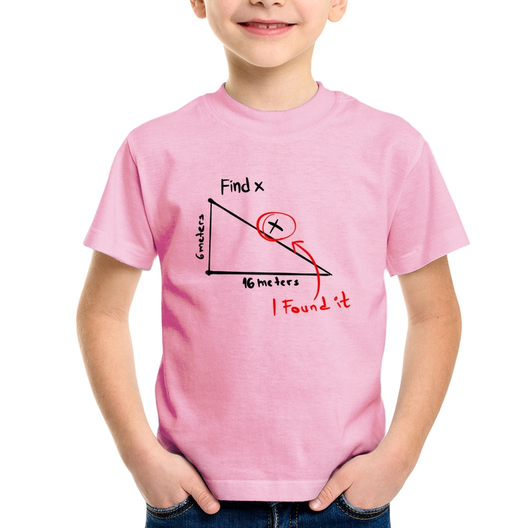 Camiseta Infantil Find The X - Rosa Bebê
